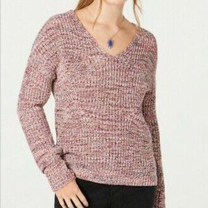 American Rag Zinfandel Trendy Lace-Up Sweater